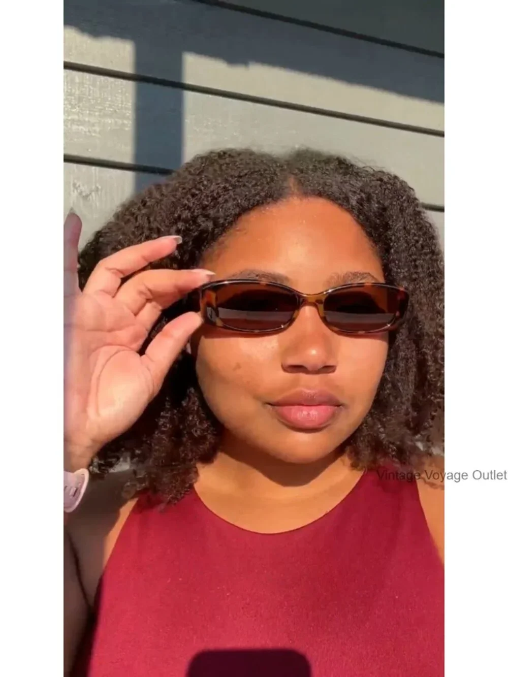 Polarized Rectangle Sunglasses UV400 Protection Retro 90s